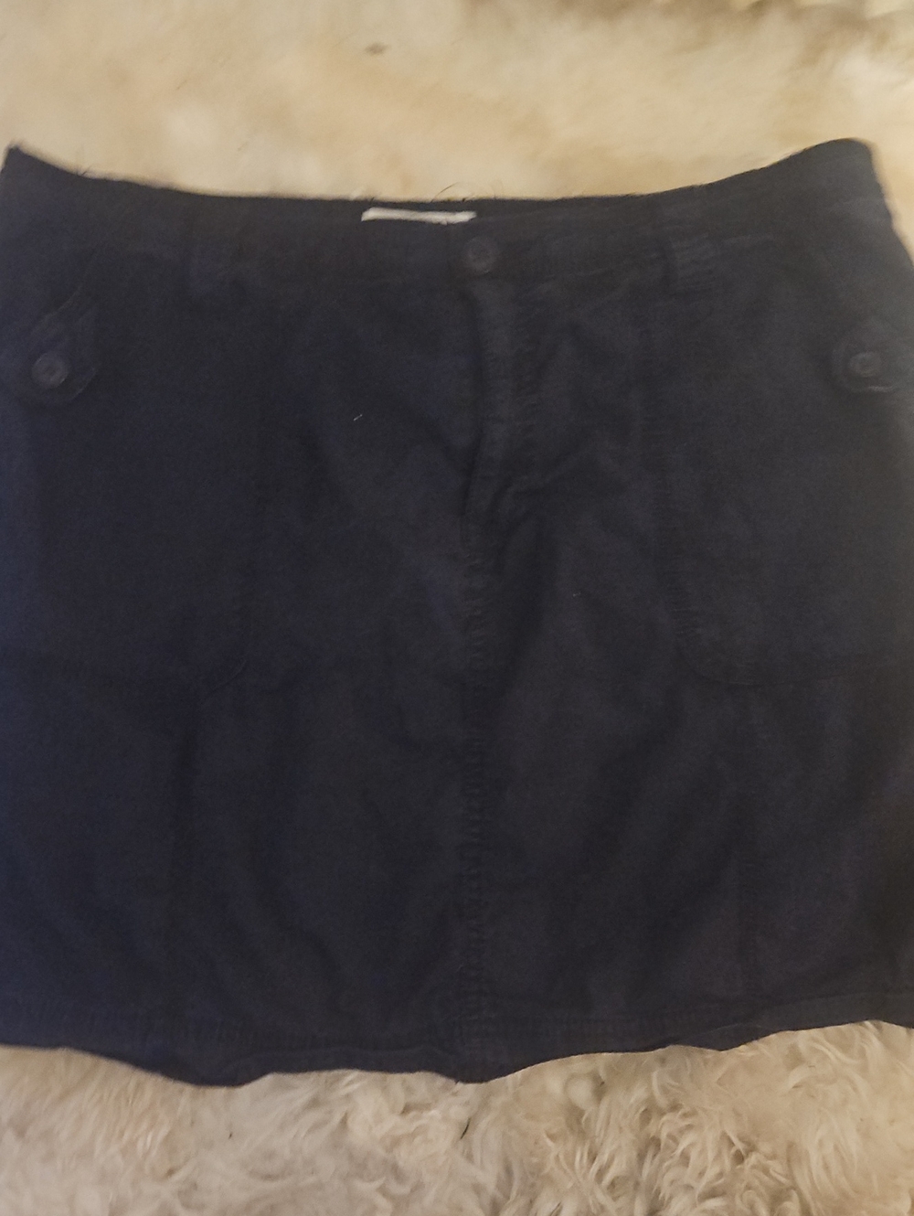 St. John's Bay Navy Mini Skirt with Front Button Pockets